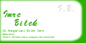 imre bilek business card